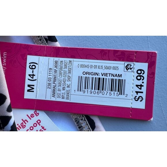 Xhilaration Juniors' High Leg Scoop Bikini Bottom Animal Print Size M - Picture 6 of 6